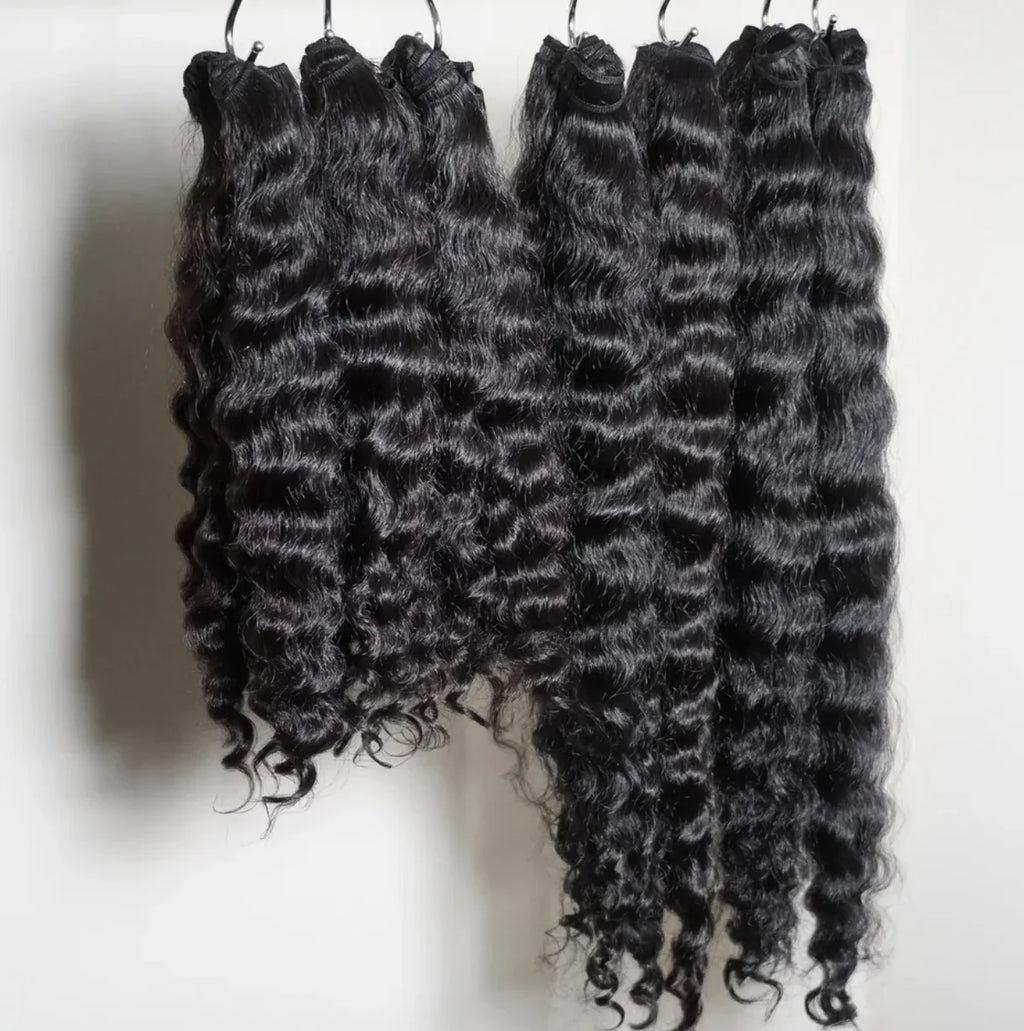 Wholesale  Virgin Cuticle Aligned Natural Raw Hair, Vietnamese Burmese Curly Raw Human Hair Bundles